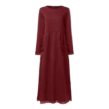 Doris™ Maxi dress in wool and cotton