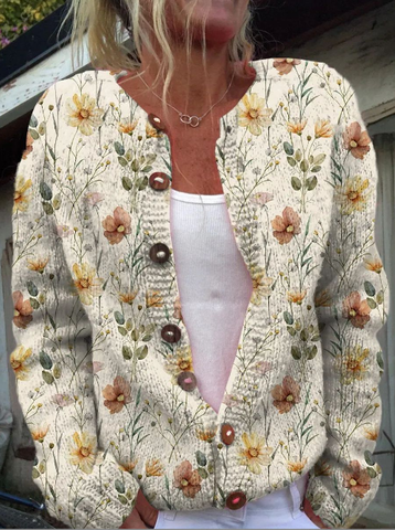 Mia™ - Floral Print Cardigan