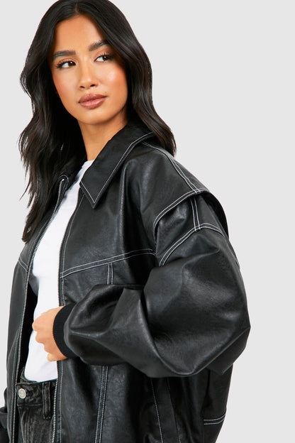 Emma™ | Leather bomber jacket